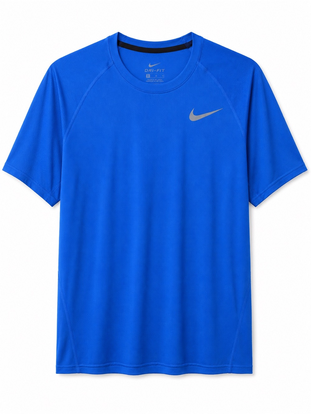 Nike Blue Short Sleeve Performance Tee with Silver Swoosh